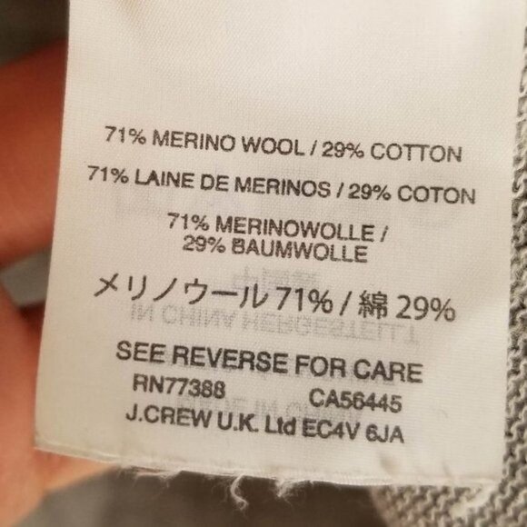 J. Crew Heather Gray Lightweight Merino Wool Cotton Knit Long Sleeve Sweater XS - Picture 11 of 13